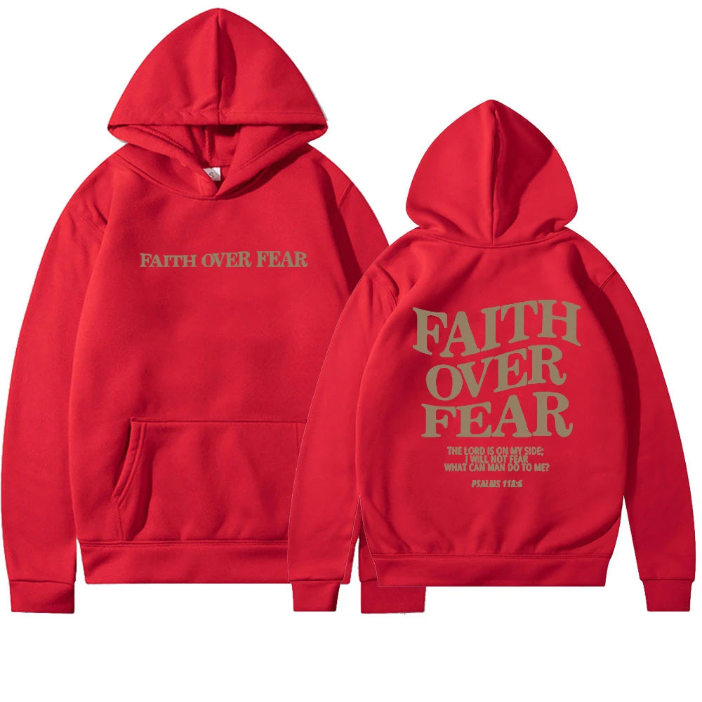 Faith Over Fear Hoodie - Sweatshirt Featuring Inspirational Bible Verse