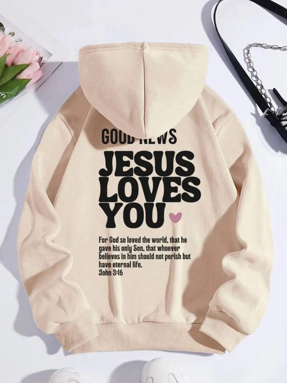 Good News Jesus Loves You Oversized Hoodie