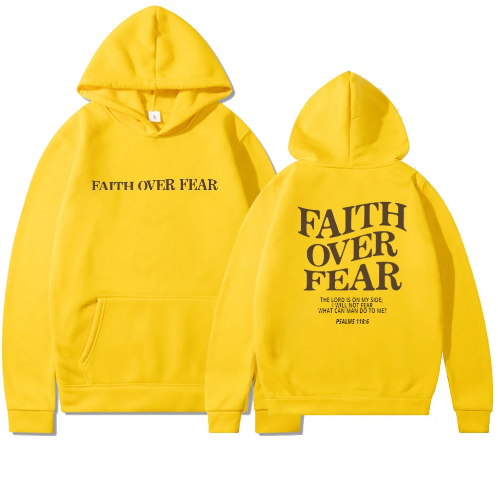 Faith Over Fear Hoodie - Sweatshirt Featuring Inspirational Bible Verse