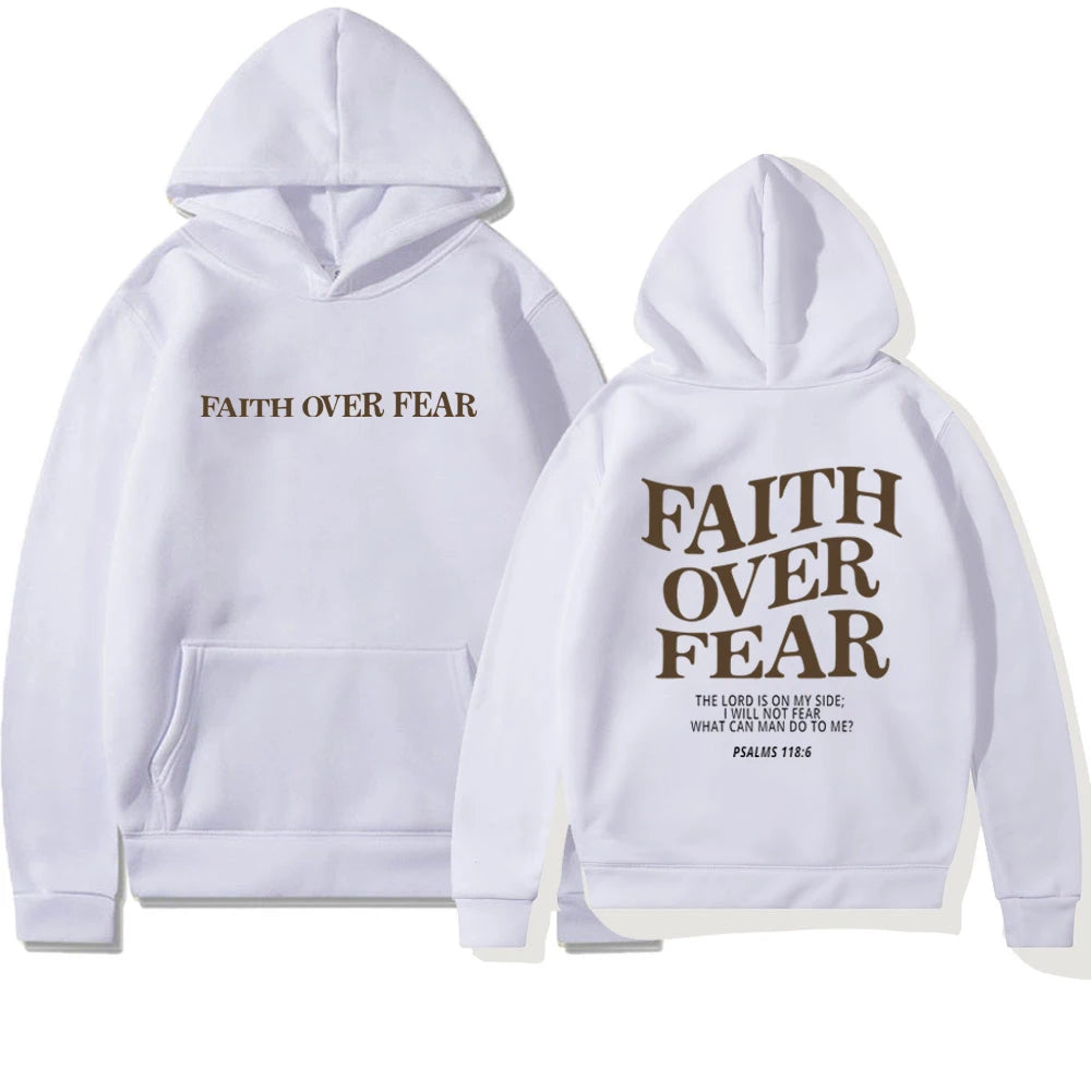 Faith Over Fear Hoodie - Sweatshirt Featuring Inspirational Bible Verse