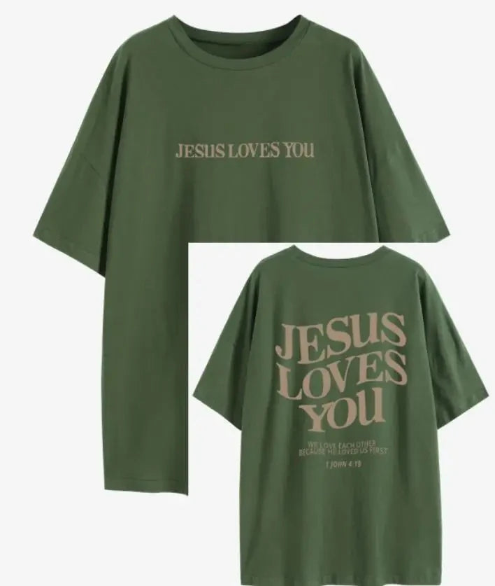 Jesus Loves You Christian Oversized T-Shirt