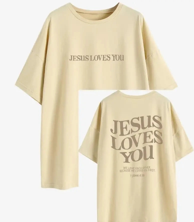 Jesus Loves You Christian Oversized T-Shirt