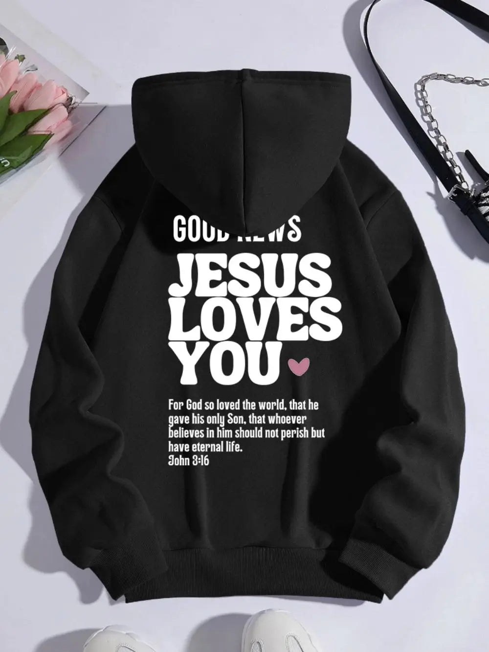 Good News Jesus Loves You Oversized Hoodie