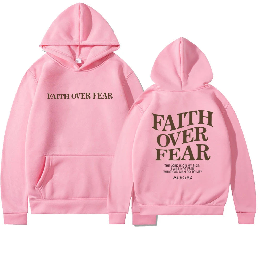 Faith Over Fear Hoodie - Sweatshirt Featuring Inspirational Bible Verse