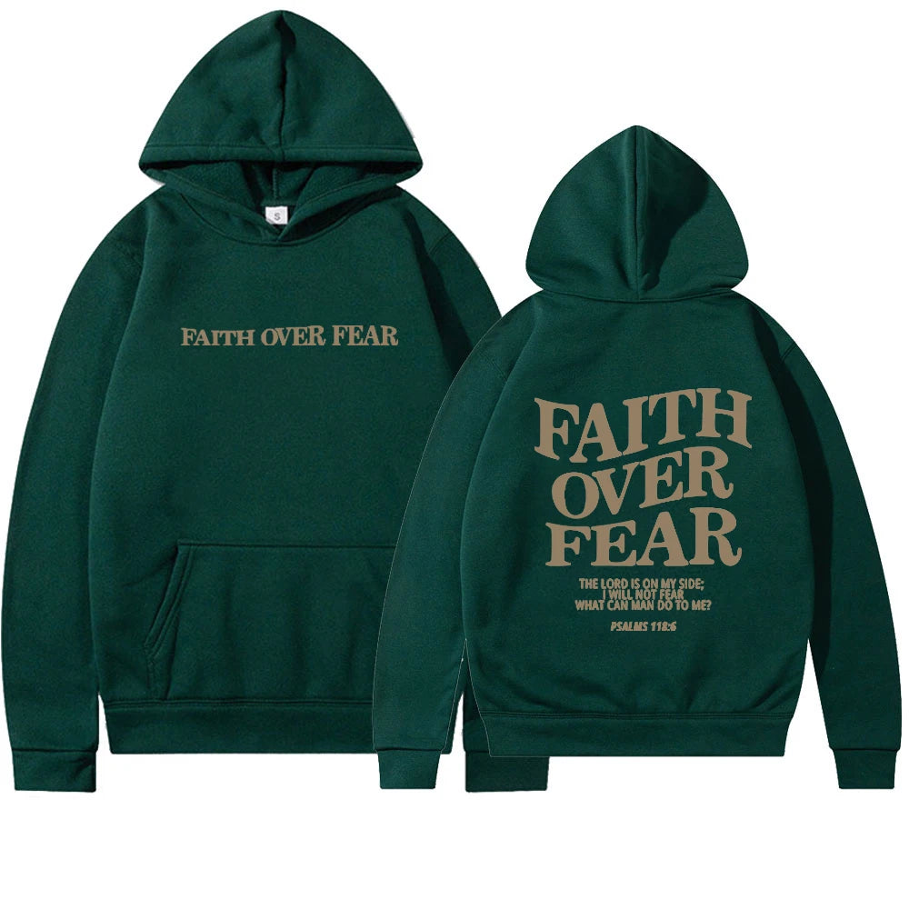 Faith Over Fear Hoodie - Sweatshirt Featuring Inspirational Bible Verse