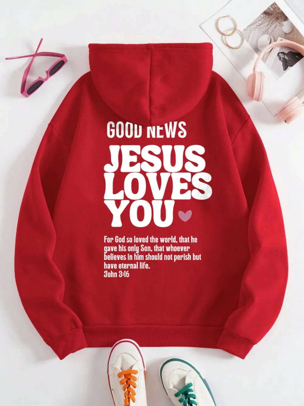 Good News Jesus Loves You Oversized Hoodie