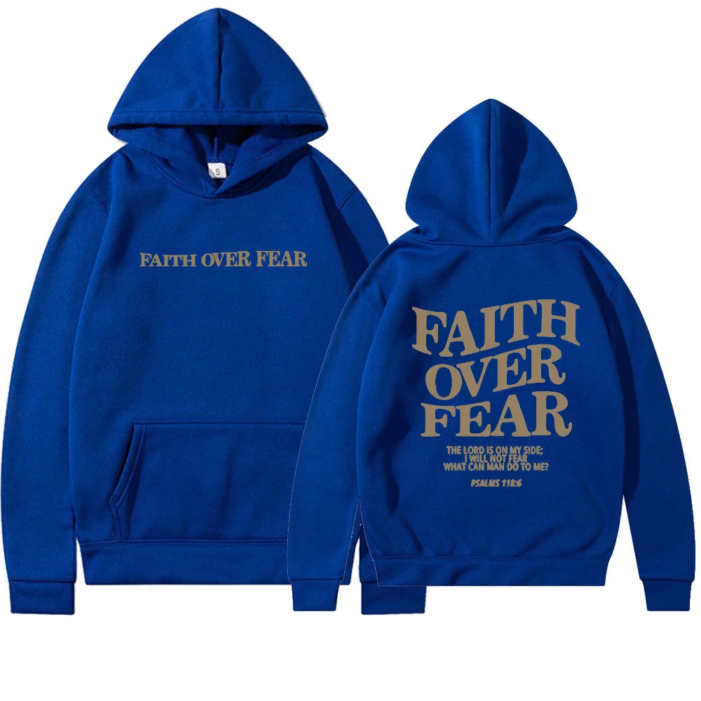 Faith Over Fear Hoodie - Sweatshirt Featuring Inspirational Bible Verse