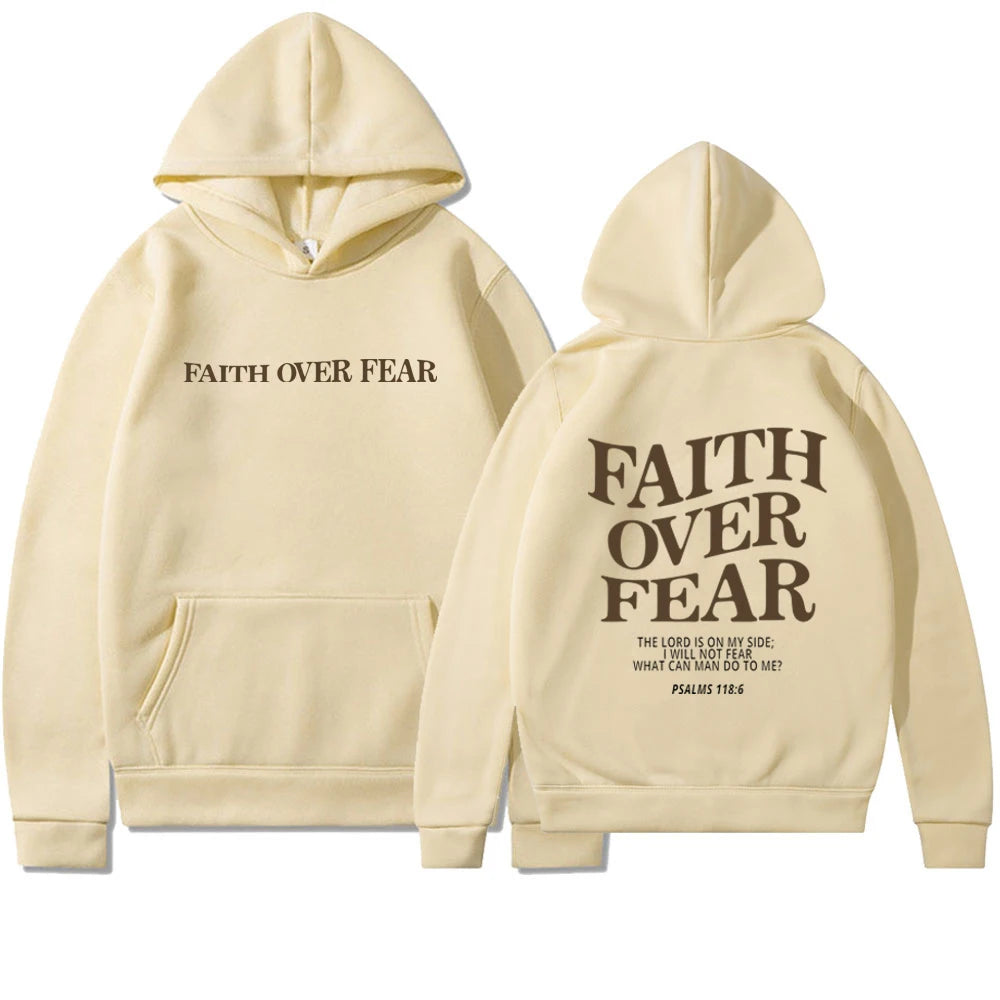 Faith Over Fear Hoodie - Sweatshirt Featuring Inspirational Bible Verse