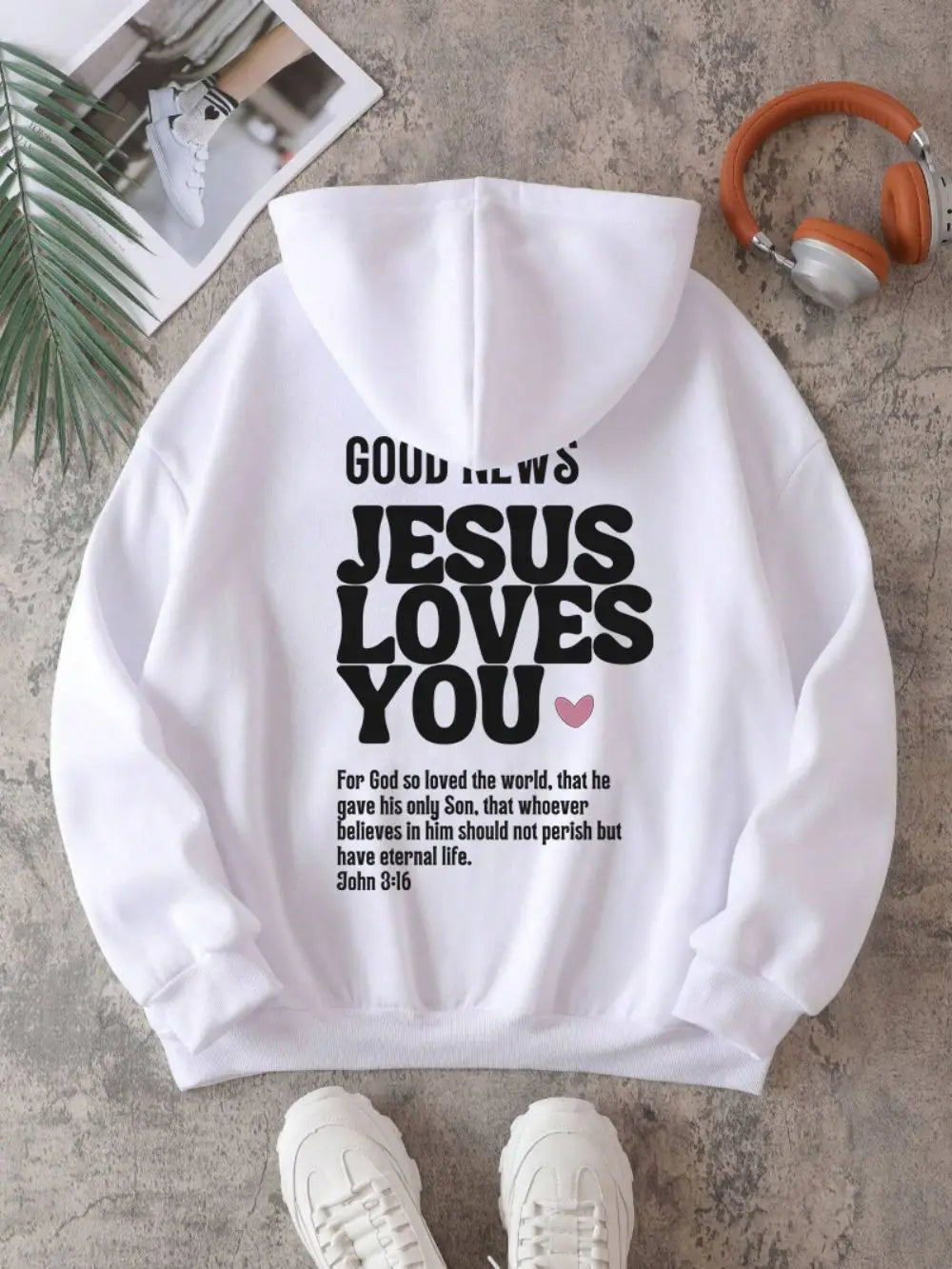 Good News Jesus Loves You Oversized Hoodie