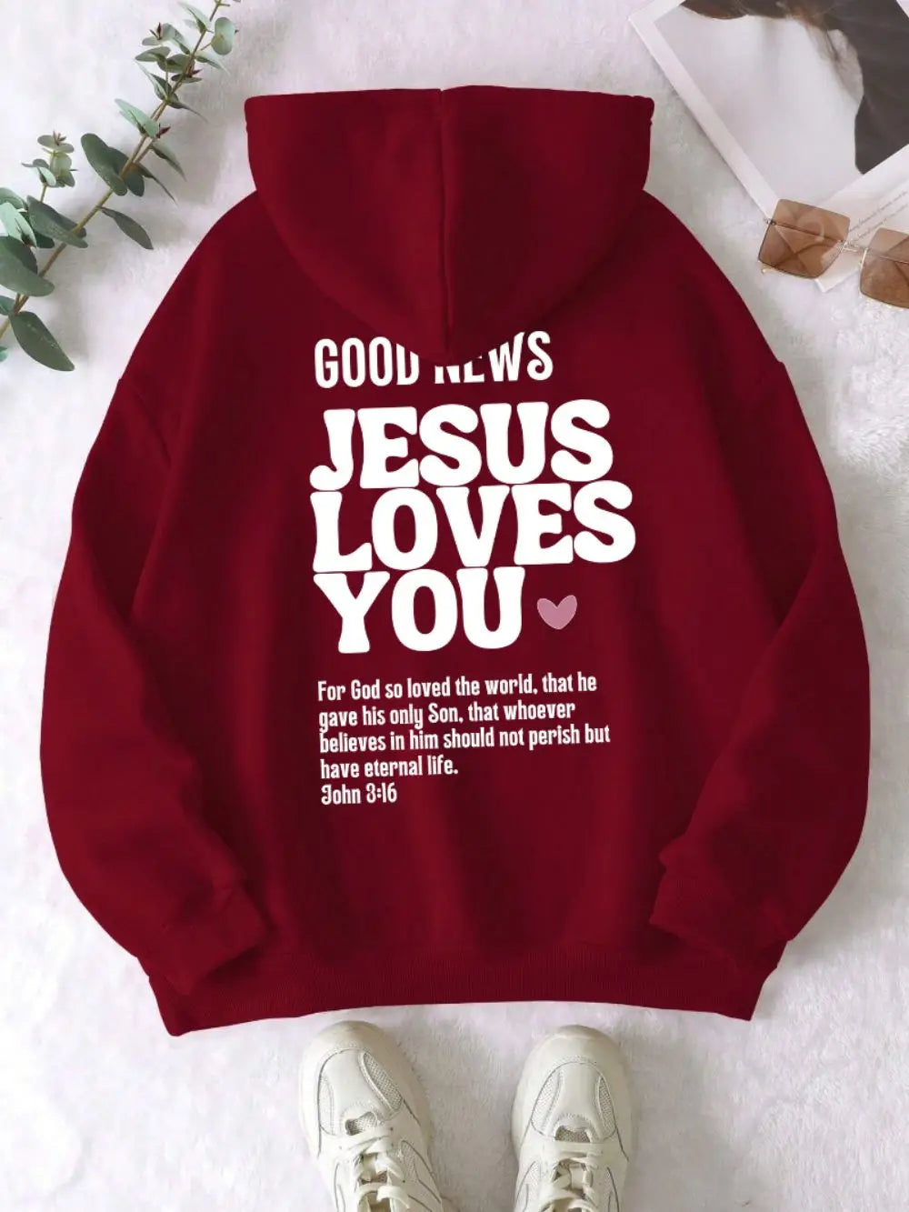 Good News Jesus Loves You Oversized Hoodie