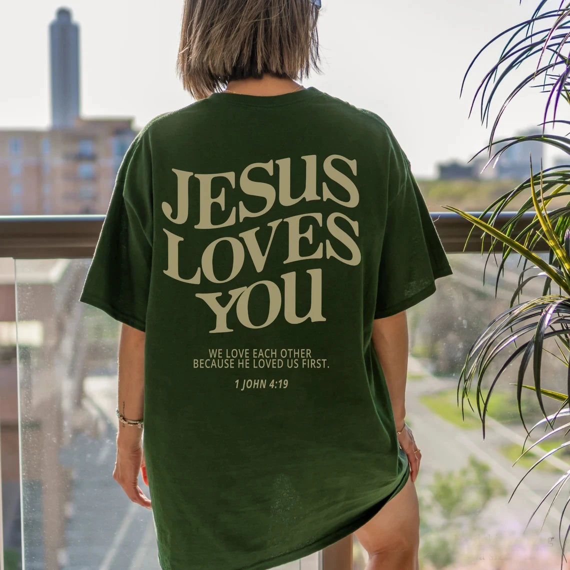 Jesus Loves You Christian Oversized T-Shirt