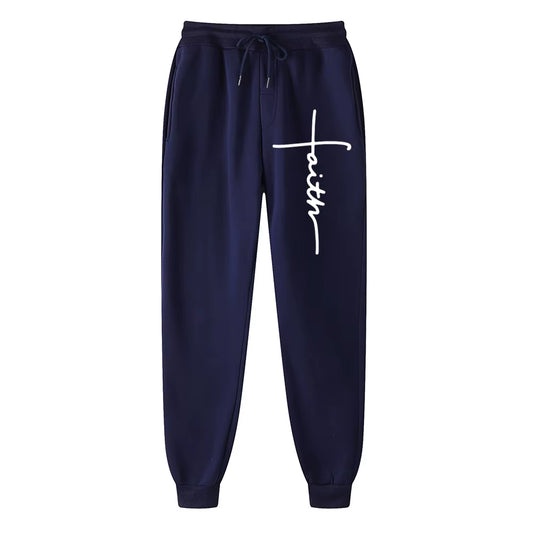 Christian Apparel Faith Sweatpants Religious Print Fleece Trousers Jesus Unisex Hip Hop Streetwear Jogging Pants